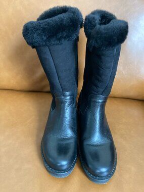 Pajar Canada Womens Amarillo Boot Black Leather Lambskin 37 6-6.5